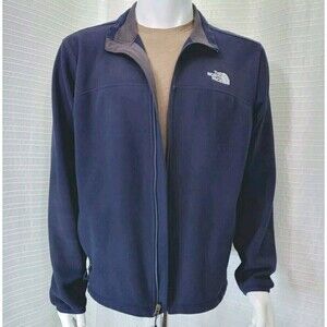 TNF The North Face A14U Windwall 1 Fleece Jacket Navy w Grey Accents  Men's L